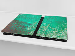 Chopping Board -  Impact & Scratch Resistant - Glass Cutting Board D24 Rusted textures Series: Oxidized copper ornament