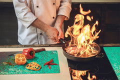 Chopping Board -  Impact & Scratch Resistant - Glass Cutting Board D24 Rusted textures Series: Oxidized copper ornament
