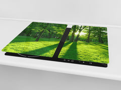 Tempered GLASS Kitchen Board – Impact & Scratch Resistant; D08 Nature Series: Trees 2