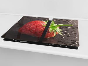 Tabla de cocina de vidrio templado - Tabla de corte de cristal resistente D07 Frutas y verduras: Fresa 19