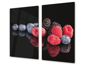 Tabla de cocina de vidrio templado - Tabla de corte de cristal resistente D07 Frutas y verduras: Frutas 4
