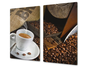 Tagliere in VETRO temperato – Proteggi-piano di lavoro e spianatoia; D05 Serie Caffè Caffè 107