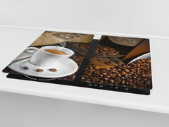 KITCHEN BOARD & Induction Cooktop Cover D05 Coffee Series: Coffee 107