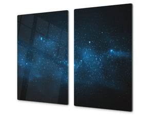 Kochplattenabdeckung Stove Cover und Schneideplatten; D10 Textures Series A:  Green starry sky