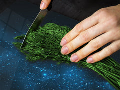 Planche à découper en verre trempé et couvre-cuisinièr; D10A Série Textures A: Ciel Étoilé Vert