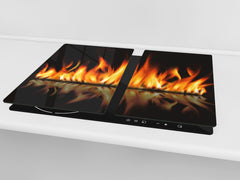 Tempered Glass Cutting Board and Worktop Saver D03 Fire Series: Fire 2