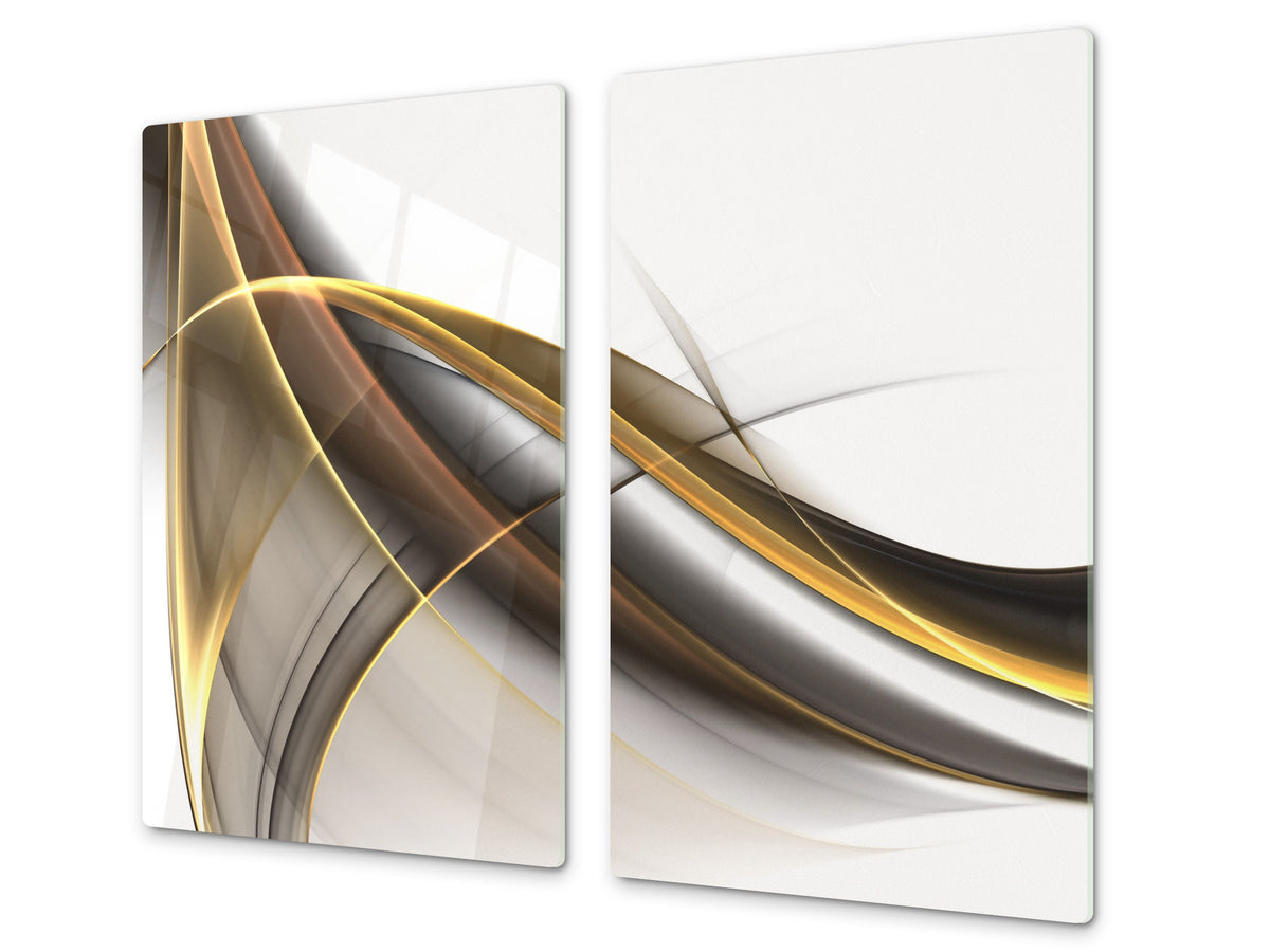 Tempered GLASS Cutting Board D01 Abstract Series: Burning Stem