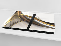 Tempered GLASS Cutting Board D01 Abstract Series: Burning Stem