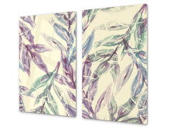 Tempered GLASS Cutting Board – Worktop saver  D15 Drawings Series: Leaves 28