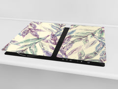 Tempered GLASS Cutting Board – Worktop saver  D15 Drawings Series: Leaves 28