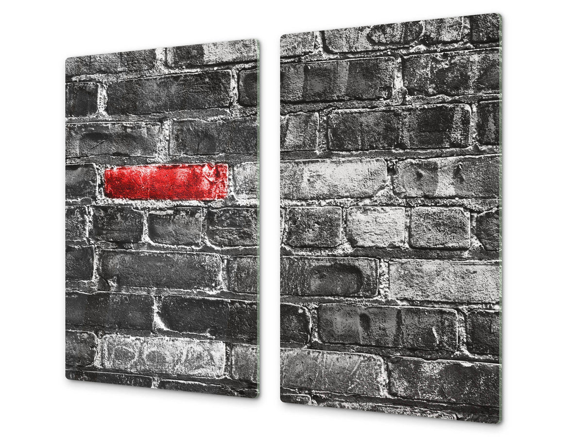 Tempered GLASS Kitchen Board – Impact & Scratch Resistant D10B Textures Series B: Brick Wall 4