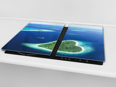 Tempered GLASS Cutting Board 60D10: Islands on the ocean