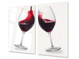 Schneidbrett aus Hartglas und schützende Arbeitsoberfläche D04 Drinks Series: wine 2