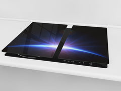 Tagliere in VETRO temperato – Proteggi-piano di lavoro e spianatoia); D01 Serie Astratta Cosmo 1