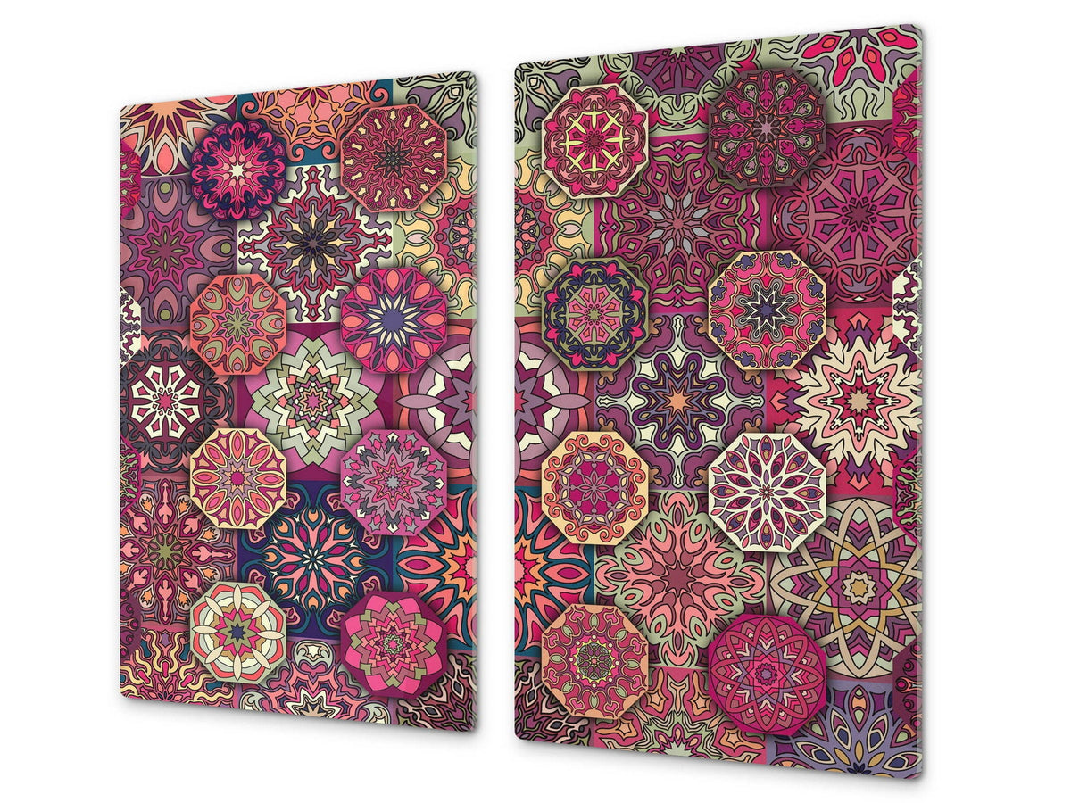 Chopping Board - Induction Cooktop Cover D14 Patterns and Mandalas Series: Moroccan 4