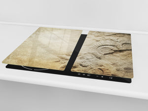 Planche à découper en verre trempé et couvre-cuisinièr; D10A Série Textures A: Sable