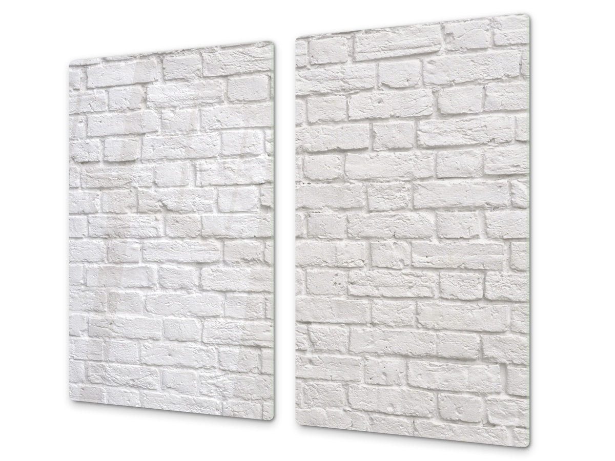 Tempered GLASS Kitchen Board – Impact & Scratch Resistant D10B Textures Series B: Brick Wall 9