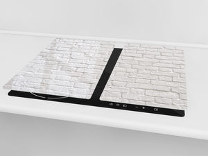 Planche à découper en verre trempé et couvre-cuisinière; D10B Série Textures: Muro di mattoni 9