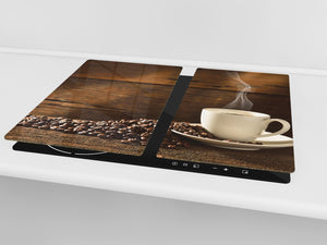 KITCHEN BOARD & Induction Cooktop Cover D05 Coffee Series: Coffee 68