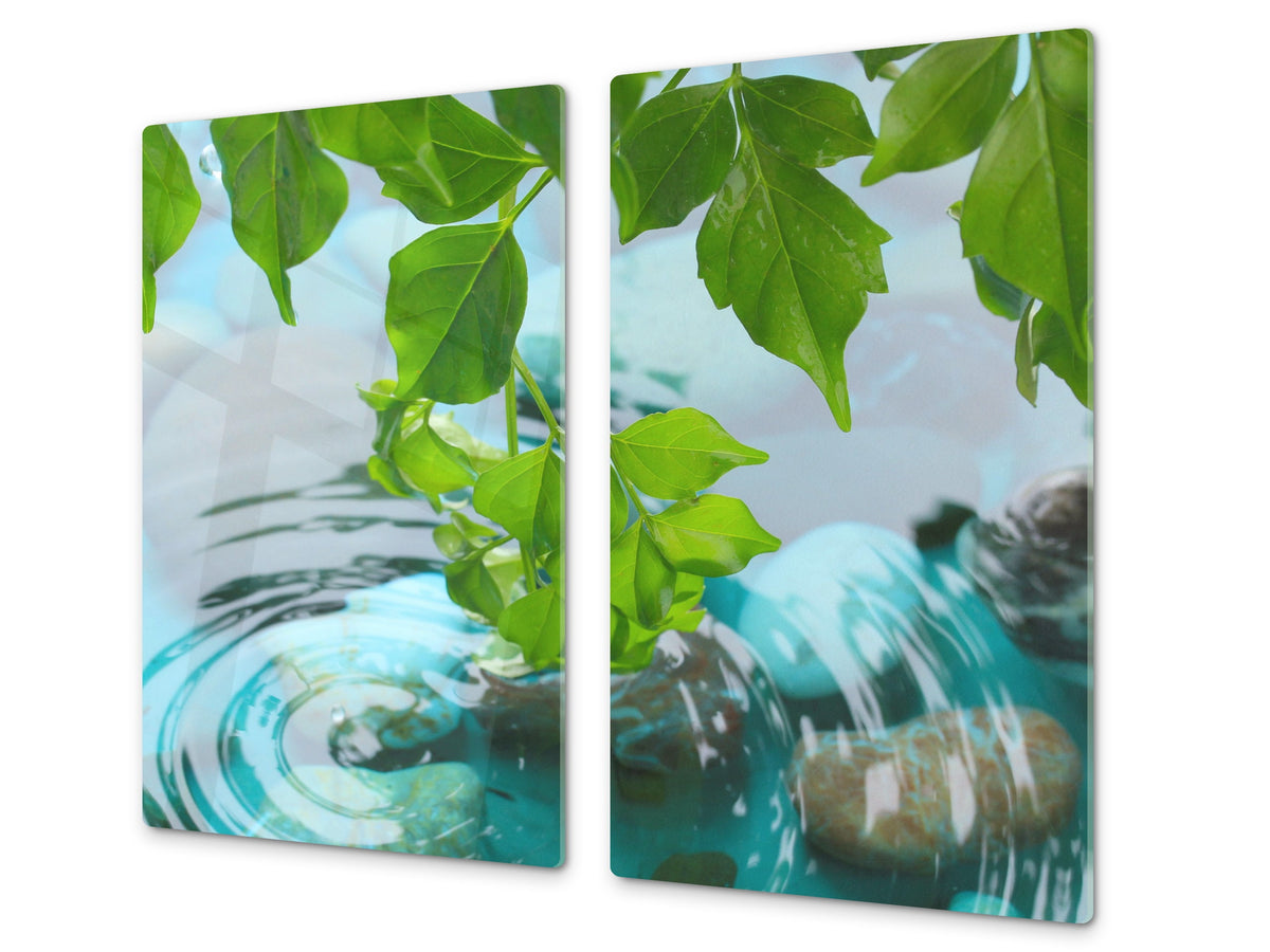 Tempered GLASS Kitchen Board – Impact & Scratch Resistant; D08 Nature Series: Stone 1