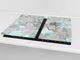 Planche de cuisine en verre trempé; D15 Série Dessins: Turquoise 2