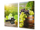 Küchenbrett aus Hartglas und Induktionskochplattenabdeckung – Schneideplatten; D07 Fruits and vegetables:  Wine 23