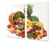Küchenbrett aus Hartglas und Induktionskochplattenabdeckung – Schneideplatten; D07 Fruits and vegetables:  Vegetable