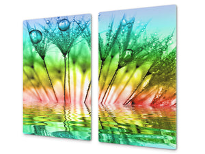 Tempered GLASS Cutting Board D01 Abstract Series: Dandelion 5