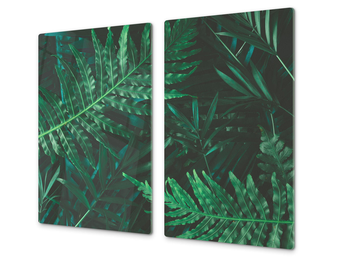 Chopping Board - Induction Cooktop Cover D14 Patterns and Mandalas Series: Ferns 1
