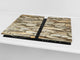 Planche à découper en verre trempé et couvre-cuisinière; D10B Série Textures: Pierre 18