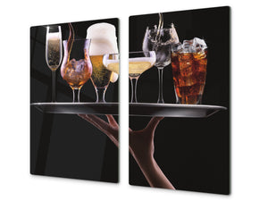 Schneidbrett aus Hartglas und schützende Arbeitsoberfläche D04 Drinks Series: Wine 18