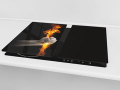Tempered Glass Cutting Board and Worktop Saver D03 Fire Series: Fire 1