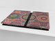 Küchenbrett aus Hartglas und Kochplattenabdeckung; D14 Patterns and Mandalas Series: Stained glass 3