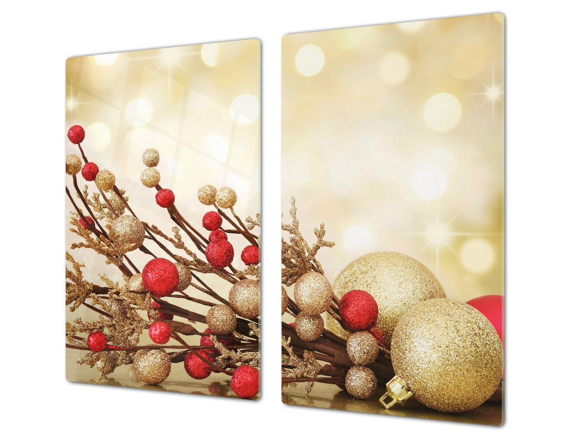CUTTING BOARD and Cooktop Cover ;D20 Christmas Series: Golden christmas decoration