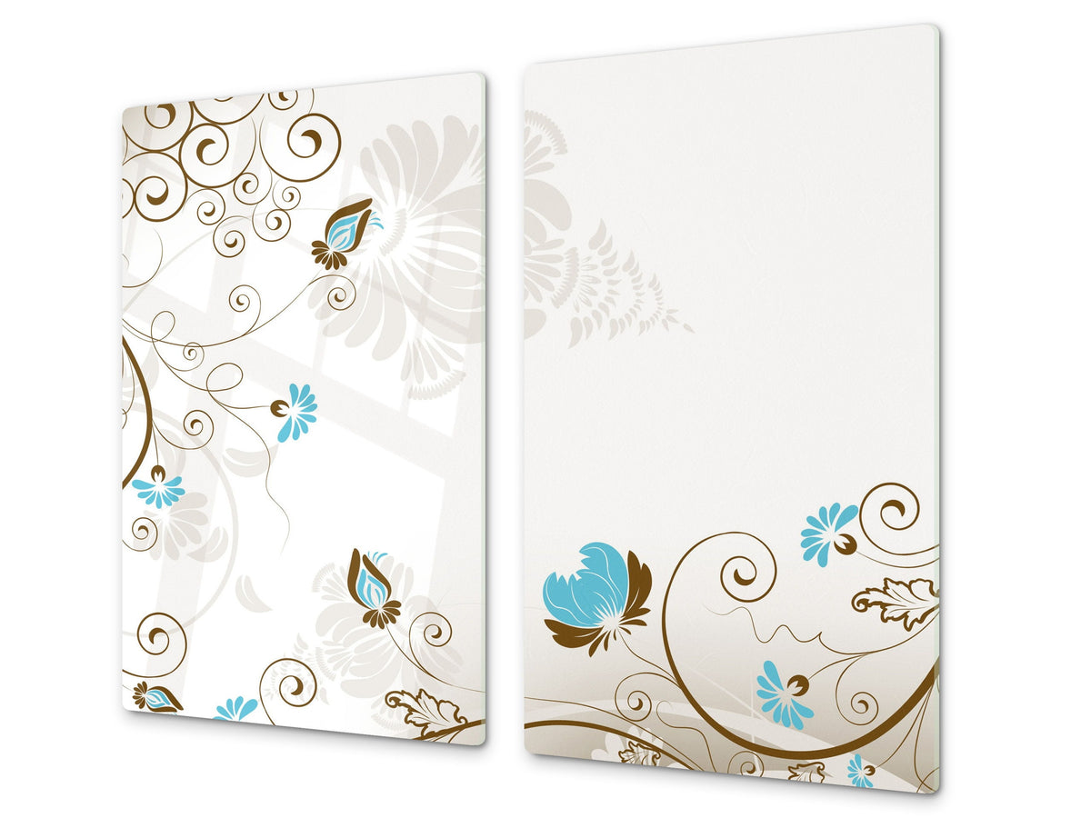 Glass Cutting Board and Worktop Saver D06 Flowers Series: Abstract art 9