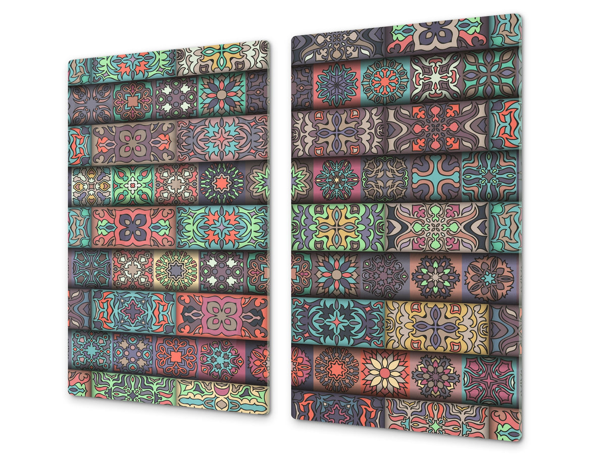 Chopping Board - Induction Cooktop Cover D14 Patterns and Mandalas Series: Moroccan 1