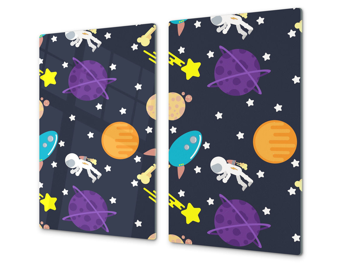 Tempered GLASS Cutting Board – Worktop saver  D15 Drawings Series: Cosmos 5