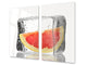 Küchenbrett aus Hartglas und Induktionskochplattenabdeckung – Schneideplatten; D07 Fruits and vegetables:  Grapefruit 2