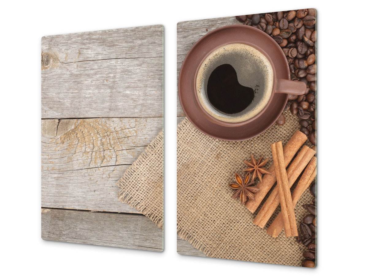 KITCHEN BOARD & Induction Cooktop Cover D05 Coffee Series: Coffee 130