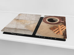 KITCHEN BOARD & Induction Cooktop Cover D05 Coffee Series: Coffee 130