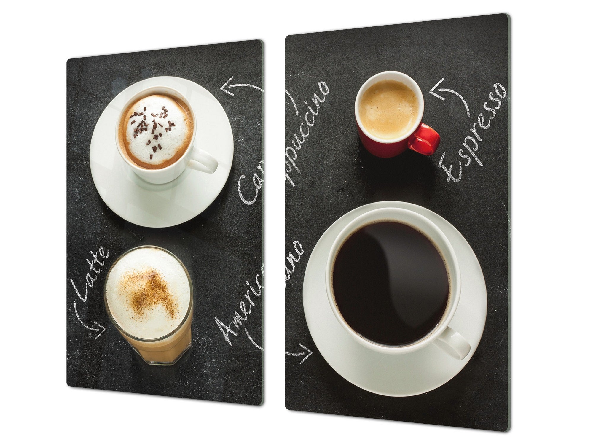 Glass Kitchen Board 60D07: Types of coffee 1