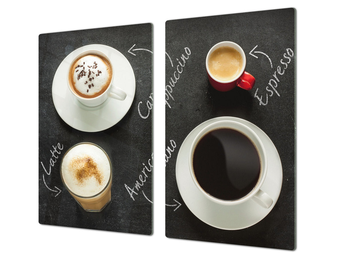 Glass Kitchen Board 60D07: Types of coffee 1