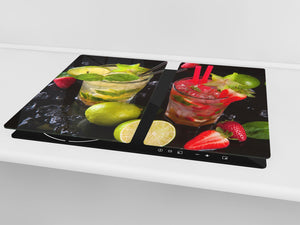 Küchenbrett aus Hartglas und Induktionskochplattenabdeckung – Schneideplatten; D07 Fruits and vegetables:  Fruits 20