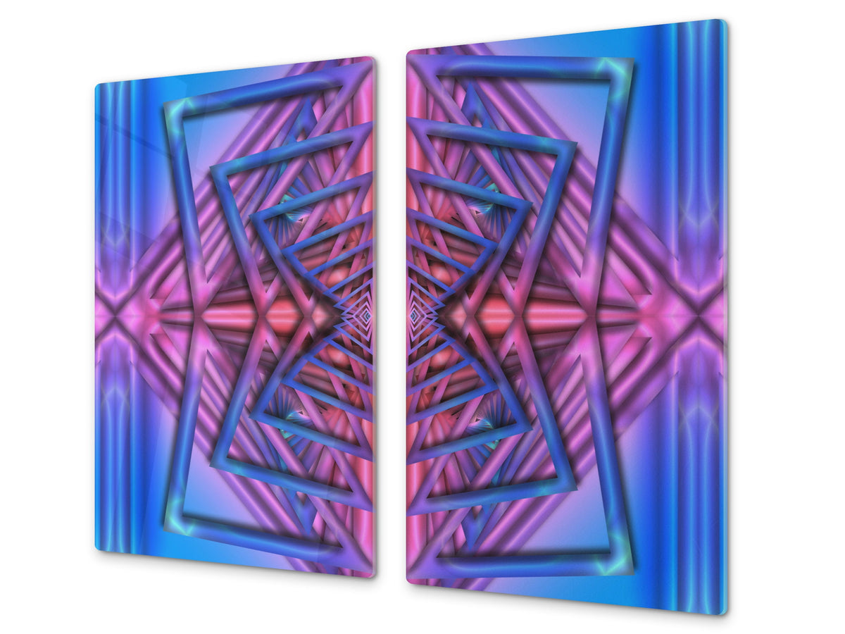 Tempered GLASS Cutting Board D01 Abstract Series: Mosaic 1