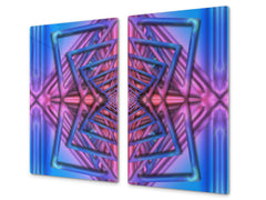 Tempered GLASS Cutting Board D01 Abstract Series: Mosaic 1