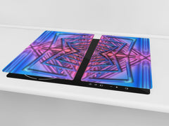 Tempered GLASS Cutting Board D01 Abstract Series: Mosaic 1