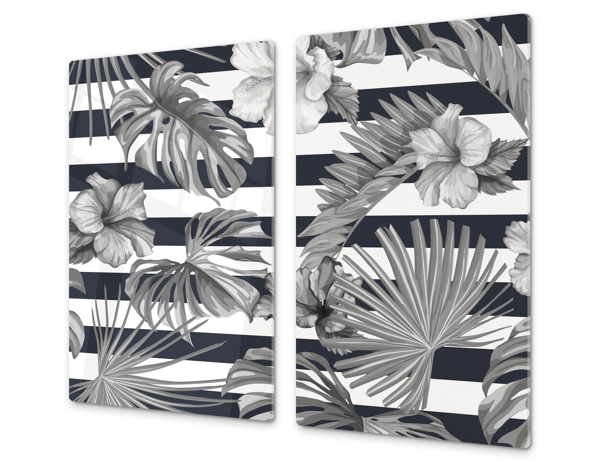 Chopping Board - Induction Cooktop Cover D14 Patterns and Mandalas Series: Gray 1