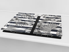 Chopping Board - Induction Cooktop Cover D14 Patterns and Mandalas Series: Gray 1