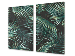 MOLTO GRANDE asse da cucina in VETRO temperato; Serie astratta DD14: Felci 3