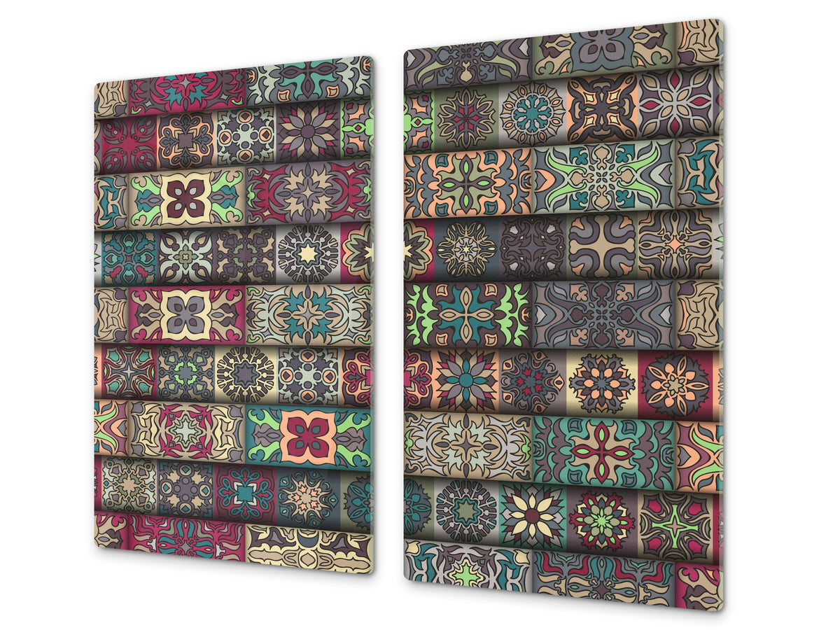 Chopping Board - Induction Cooktop Cover D14 Patterns and Mandalas Series: Mosaic 9